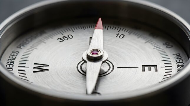 Navigation Compass Symbol with Directional Markings for Guidance