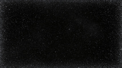 Dark abstract background with fine white dust texture. Winter frost and snow frame. Grunge noise overlay. Vintage film grain effect or a textured backdrop. © Russell Edwards