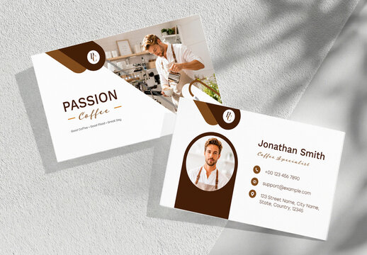 Business Card Template for Barista and Specialty Coffee Professional.