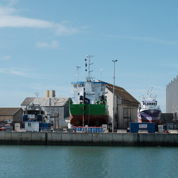 Boat in repair uin the Harbor, les Sables d'Olonne,