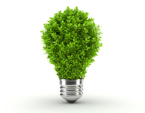 Green tree light bulb for eco energy sustainability and esg concept