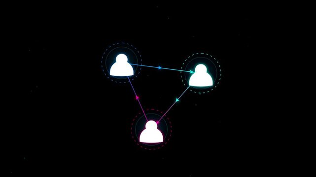 Glowing Neon User Network Connection Concept Animation