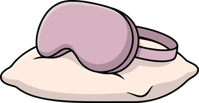 Sleep mask and pillow vector illustration for comfortable nightly rest