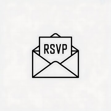 Rsvp envelope icon for wedding and event invitation