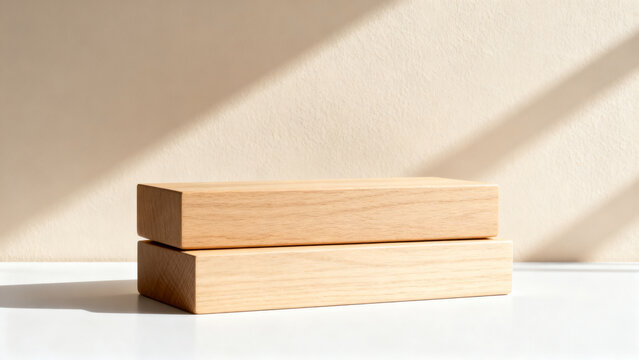 Wooden Blocks Stacked with COMING SOON Text on Bright Sunlit Background &mdash; Minimalist Announcement Concept