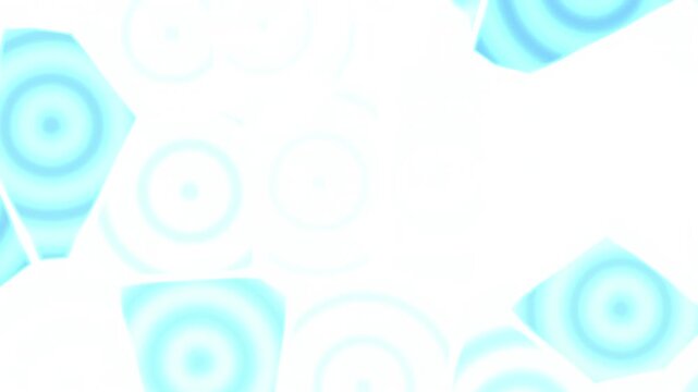Abstract Blue Voronoi Polygons with Concentric Ripple Patterns on White Background