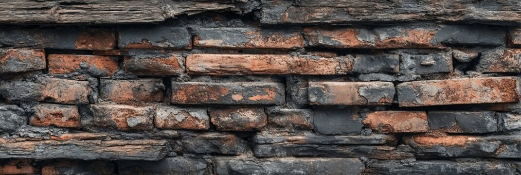 Rustic Grunge Texture Featuring Weatherine Old Red Common Bricks Wall Background for Urban Projects