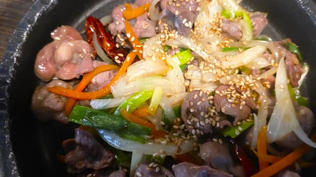 한국,음식,닭똥집,닭똥집볶음,South Korea, food, chicken gizzards, stir-fried chicken gizzards