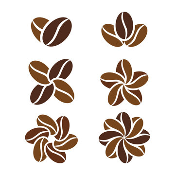 Brown Roasted Coffee Beans Logo Vector Illustration