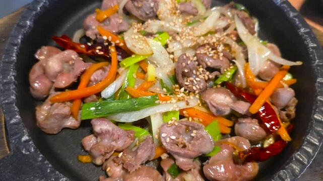 한국,음식,닭똥집,닭똥집볶음,South Korea, food, chicken gizzards, stir-fried chicken gizzards
