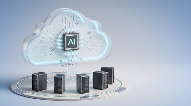 Cloud Server Network and AI Processor Infrastructure for Enterprise Database Storage and SaaS Architecture