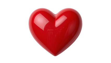 Fototapeta premium Glossy red heart shape, isolated on transparent background