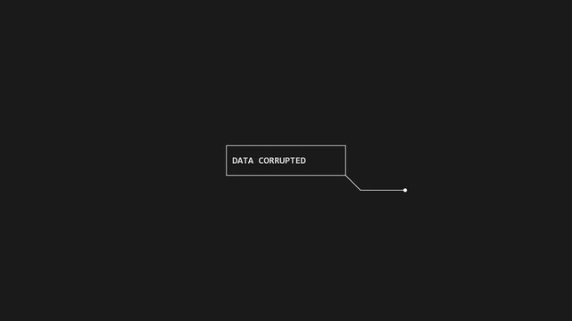 Data corrupted text box hud overlay motion graphics design element