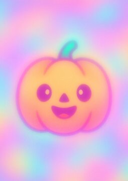 Colorful cute pumpkin face wallpaper.