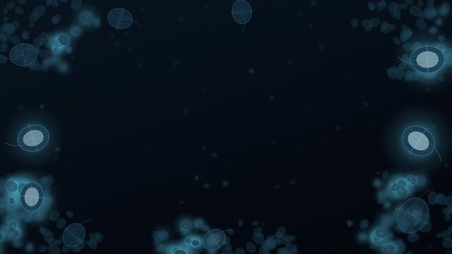 Dinoflagellates flashing blue in moving water seamless loop