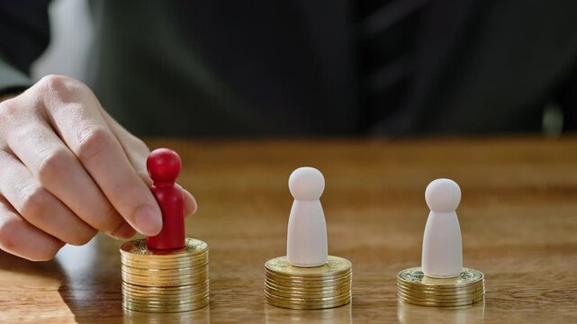 Wooden peg figures representing diversity and organization in human resources