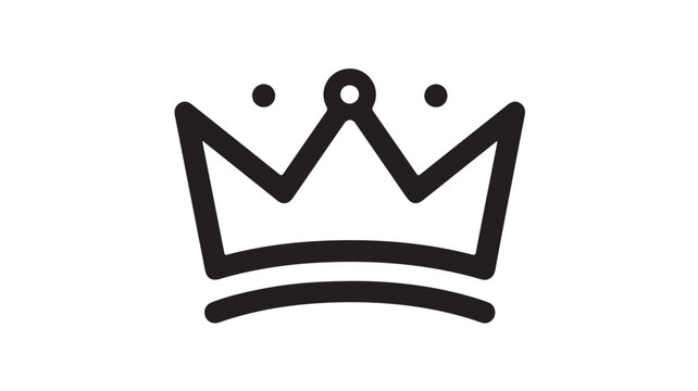 Minimalist black crown vector illustration featuring bold thick lines and simple geometric shapes for a modern professional design style concept