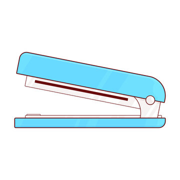 Cute blue stapler cartoon illustration