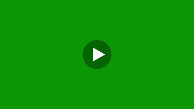 Green screen background with play button and subtle particle effects loop