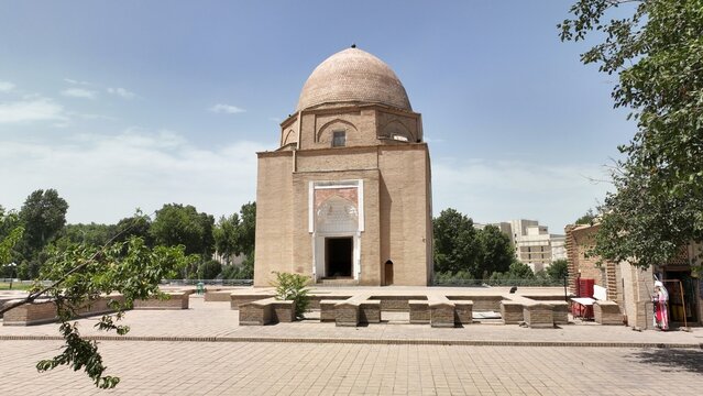 The Ruhabad Mausoleum is located in the city of Samarkand. The building was constructed in 1380, during the reign of Amir Timur.