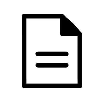 Document Icon with Folded Corner and Horizontal Lines. Minimalist Design for Business, Education, or Administrative Concepts.