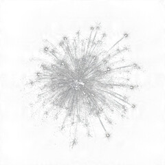 Fototapeta premium Silver white fireworks burst with fine glowing sparks