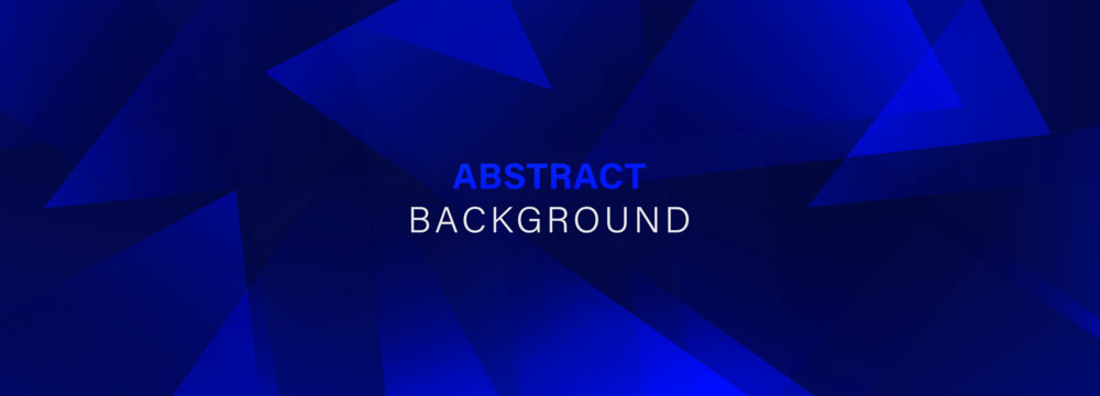 Abstract Dark Blue Geometric Polygonal Background Vector with Dynamic Low Poly Triangle Facets Texture for Modern Tech Banner, Corporate Business Presentation, Futuristic Cyber Web Cover