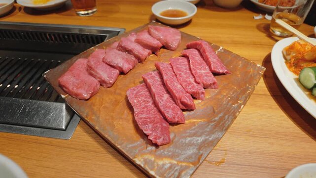 Yakiniku restaurant. Yakiniku, charcoal grill, grill, kalbi, high-end, harami, wagyu, Korean, platter, gourmet, eatery, restaurant.