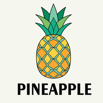 pineapple design vector cartoon illustration