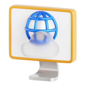 Cloud Website Hosting 3D Icon
