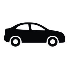 Naklejka premium black car isolated on white