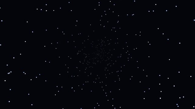 Stars streaking outward from the centre in a hyperspace warp effect with glowing trails. Seamless space loop for sci-fi intros and transitions.