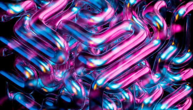 3D Blue Grid Texture Digital Technology Background Cyan Light