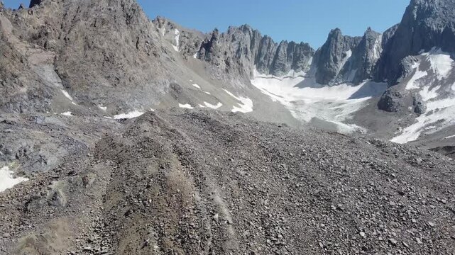 Dramatic Glacial Valley Surrounded by Rugged Alpine Mountains