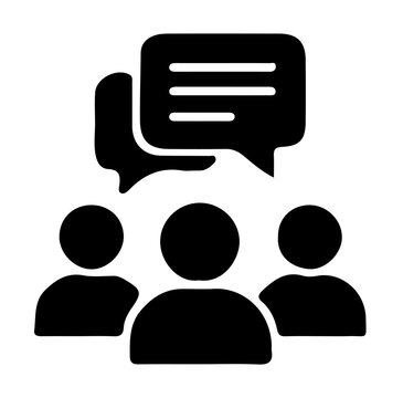 Team collaboration business brainstorming and focus group isolated symbol
