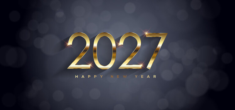 2027 Happy New Year Greeting Card Background