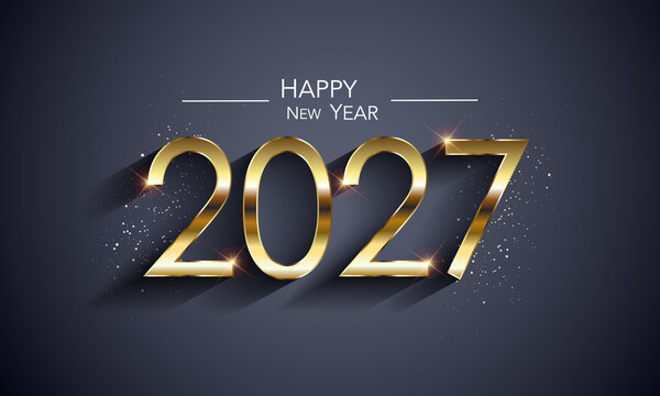2027 Happy New Year Greeting Card Background