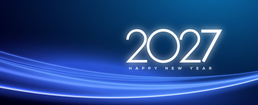 2027 Happy New Year Greeting Card Background