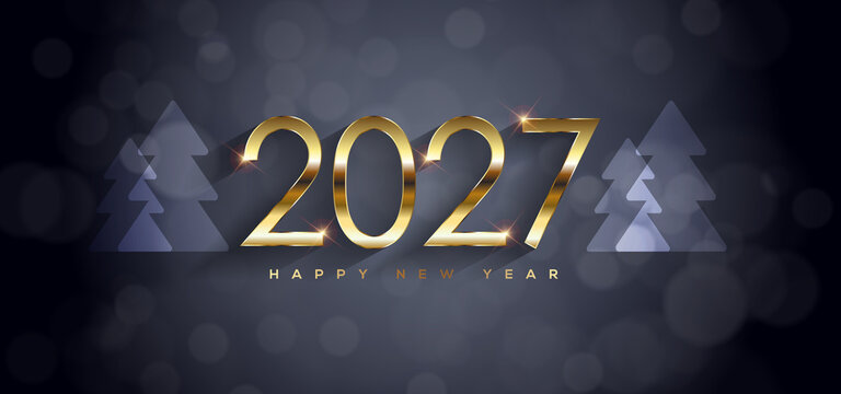 2027 Happy New Year Greeting Card Background