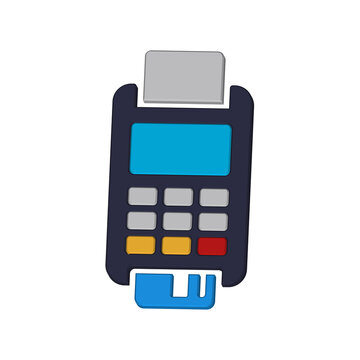 Credit Card Payment Terminal Icon With Display And Card Slot For Retail Banking Checkout And Financial Transactions