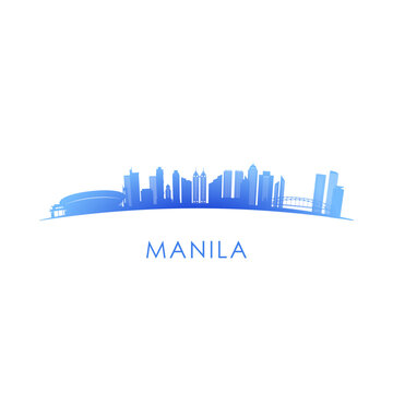 Manila skyline silhouette. Vector design colorful illustration
