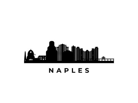 Vector Naples skyline. Travel Naples famous landmarks. Business and tourism concept for presentation, banner, web site.