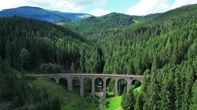 bridge over the river in mountains