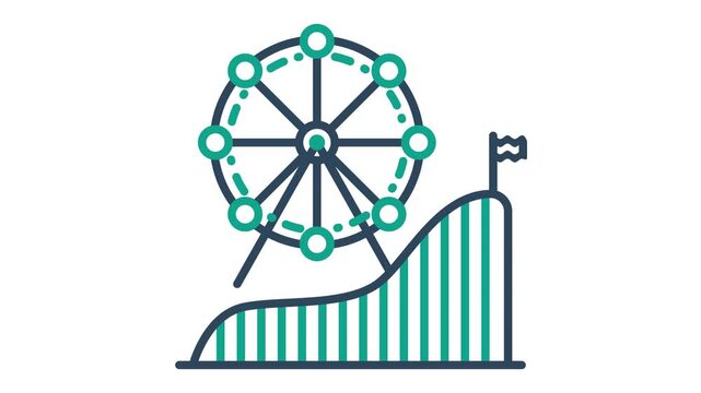 Amusement park icon animation. Animation related to recreational and holiday. Suitable for user interface, provide visual feedback and more. Alpha channel, transparent background