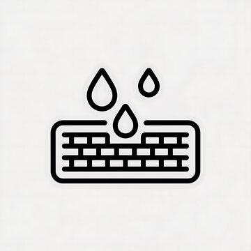 Waterproof wall icon for construction design