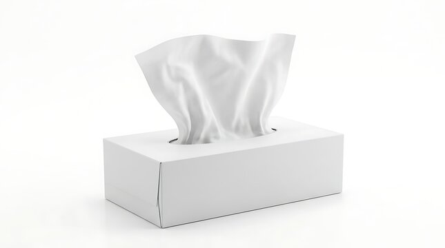 White tissue box isolated on white background