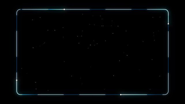 Abstract digital background featuring a dark grey interface with vertical film strip borders and centered text placeholder