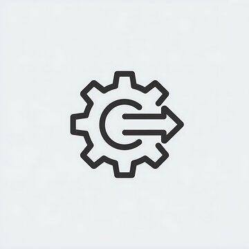 Gear icon with arrow for system settings