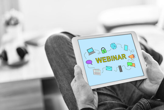 Webinar concept on a tablet