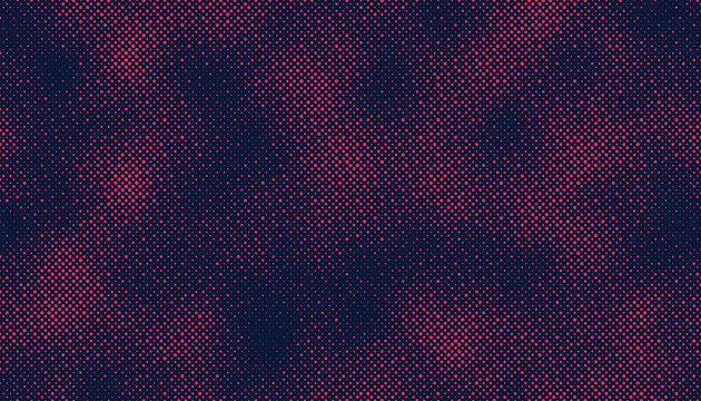 Abstract Blue and Red Halftone Triangle Background. Duotone triangle dots pattern. Abstract geometric grunge background. Vector illustration.